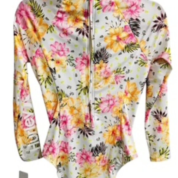 NEW Hurley White Floral Long Sleeve Back Zip Surf Suit Women’s Size XL NWT - Picture 14 of 14